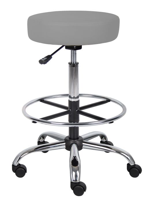 Boss Office Products Medical Drafting Stool, Caressoft™ Vinyl, Gray - Image 2