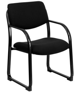 Flash Furniture Fabric Executive Side Reception Chair with Sled Base, Black 2