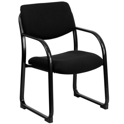 Flash Furniture Fabric Executive Side Reception Chair with Sled Base, Black - Image 2
