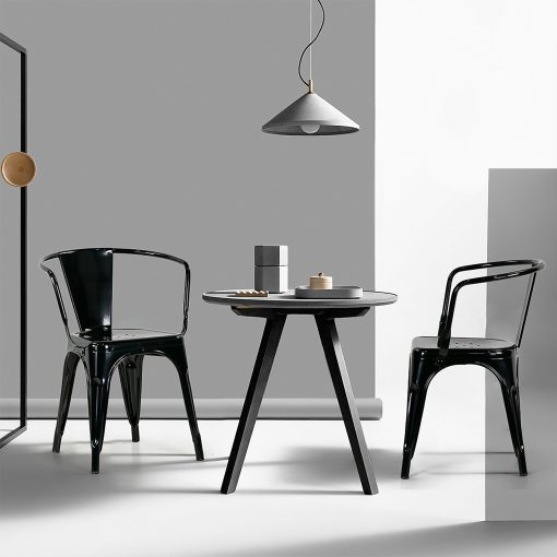 Glamour Home Baruna Metal Dining Accent Chairs, Black, Set Of 2 Chairs