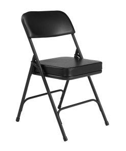 National Public Seating Vinyl-Upholstered Folding Chairs, Black, Set Of 2 Chairs 2
