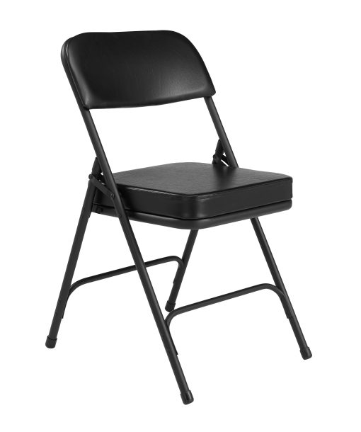 National Public Seating Vinyl-Upholstered Folding Chairs, Black, Set Of 2 Chairs - Image 2