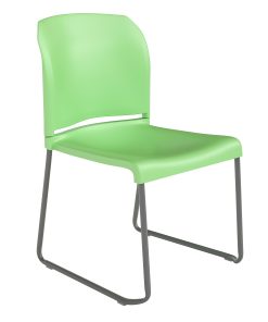 Flash Furniture HERCULES Series Full-Back Contoured Stacking Chair With Sled Base, Green