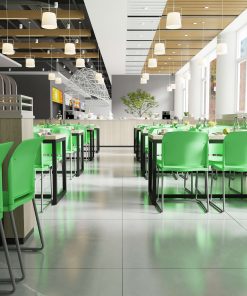 Flash Furniture HERCULES Series Full-Back Contoured Stacking Chair With Sled Base, Green 2