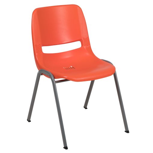 Flash Furniture HERCULES Series Ergonomic Shell Stack Chair, Orange - Image 2