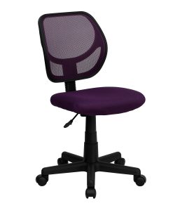 Flash Furniture Mesh Low-Back Swivel Chair, Purple/Black 2