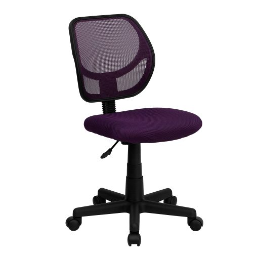 Flash Furniture Mesh Low-Back Swivel Chair, Purple/Black - Image 2
