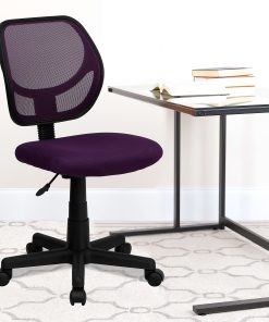 Flash Furniture Mesh Low-Back Swivel Chair, Purple/Black