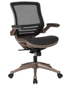 Flash Furniture Mesh Mid-Back Executive Office Chair, Black/Gold 2
