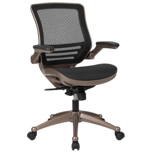 Flash Furniture Mesh Mid-Back Executive Office Chair, Black/Gold - Image 2