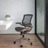 Office Star™ Work Smart Faux Leather Screen-Back Manager Chair With Padded Flip Arms, White 3