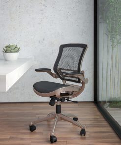 Flash Furniture Mesh Mid-Back Executive Office Chair, Black/Gold