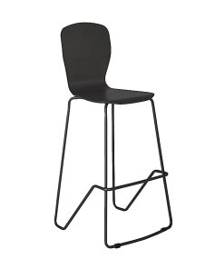Vari Wood Conference Chair, Dark Gray Seat/Dark Gray Frame