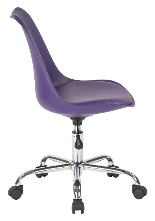 Ave Six Emerson Mid-Back Chair, Purple/Silver - Image 2