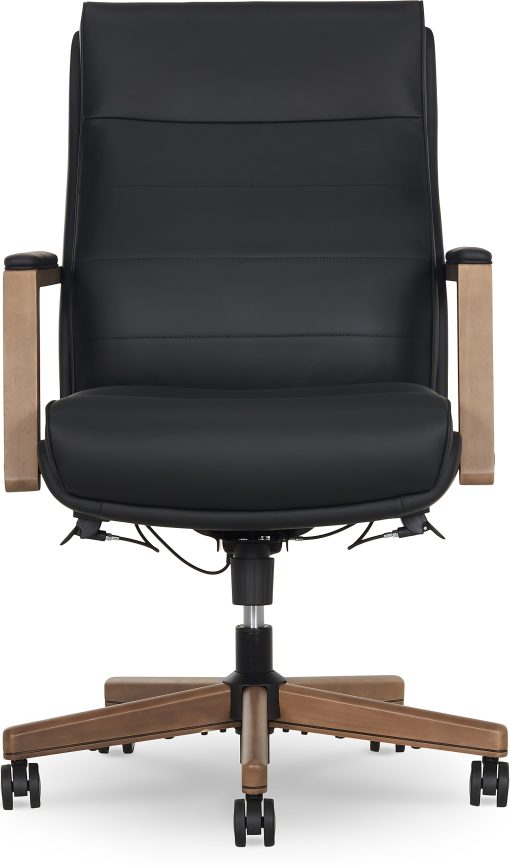 Thomasville® Fendley Ergonomic Vegan Leather Mid-Back Office Chair, Black/Brown - Image 2