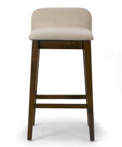 Glamour Home Aulani Upholstered Bar Stools With Puffy Cushions, Brown, Set Of 2 Stools, GHSTL1496 2