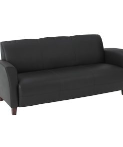 Office Star™ Breeze Bonded Leather Club Sofa, Black 2