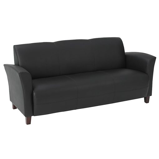 Office Star™ Breeze Bonded Leather Club Sofa, Black - Image 2