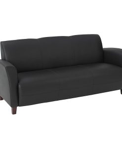 Office Star™ Breeze Bonded Leather Club Sofa, Black