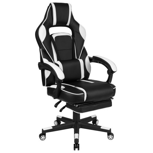 Flash Furniture X40 Gaming Chair With Fully Reclining Back And Arms, White/Black - Image 2