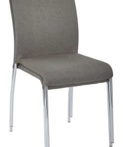 Ave Six Conway Stacking Chairs, Smoke/Silver, Set Of 2