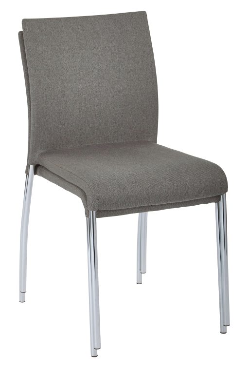 Ave Six Conway Stacking Chairs, Smoke/Silver, Set Of 2