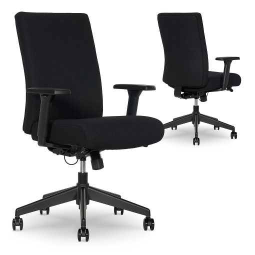 Serta® Commercial Eco-2000 Ergonomic Fabric Mid-Back Task Chair, Black - Image 2