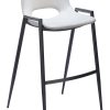 Glamour Home Bechor Fabric Counter Height Stool With Back, Beige 3