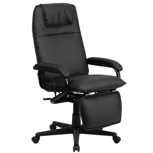 Flash Furniture Ergonomic LeatherSoft™ Faux Leather High-Back Reclining Swivel Chair, Black - Image 2