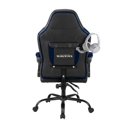 Imperial Adjustable Oversized Vinyl High-Back Office Task Chair, NFL Baltimore Ravens, Black/Purple - Image 2