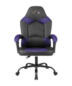 Imperial Adjustable Oversized Vinyl High-Back Office Task Chair, NFL Baltimore Ravens, Black/Purple