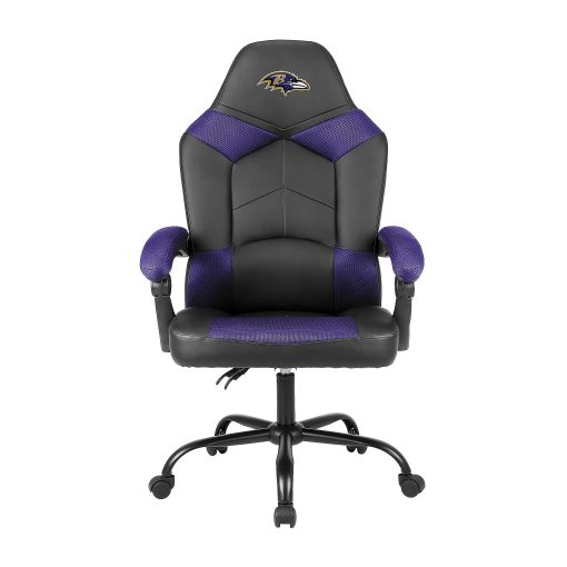 Imperial Adjustable Oversized Vinyl High-Back Office Task Chair, NFL Baltimore Ravens, Black/Purple