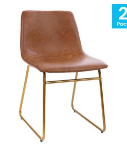 Flash Furniture Commercial Grade Dining Chairs, Light Brown/Gold, Set Of 2 Chairs 2