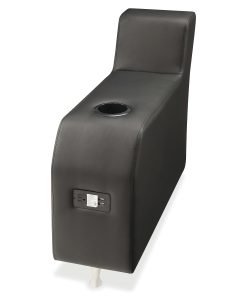 Lorell® Fuze Modular Adder Arm For Armless Lounge Chairs, Leather, Black