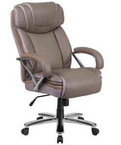 Flash Furniture Hercules LeatherSoft™ Faux Leather High-Back Big & Tall Ergonomic Office Chair, Taupe/Gray 2
