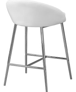 Monarch Specialties Counter-Height Bar Stools, White/Chrome, Set Of 2 2