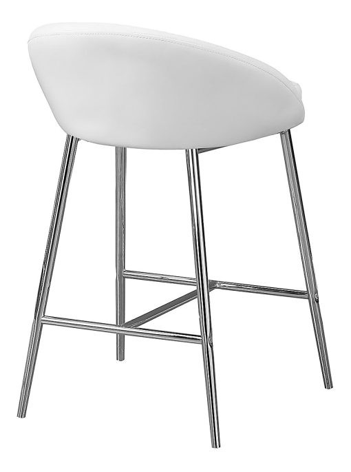 Monarch Specialties Counter-Height Bar Stools, White/Chrome, Set Of 2 - Image 2