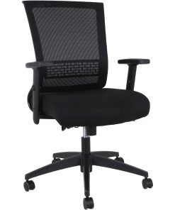 Lorell Mid-back Mesh Chair - Black Seat Color - Black Back Color - Mesh Back Material - Mid Back - 5-star Base - Armrest - 1 Each