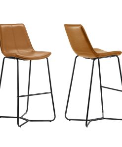 Glamour Home Amery Bar Stools, Cappuccino, Set Of 2 Stools