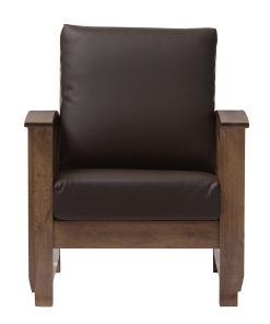 Baxton Studio Alina Lounge Chair, Dark Brown/Dark Walnut