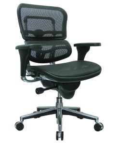 Eurotech Ergohuman Mid-Back Ergonomic Mesh Chair, Black/Chrome 2