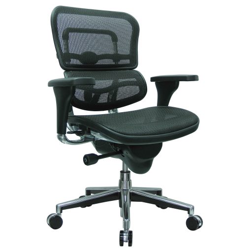 Eurotech Ergohuman Mid-Back Ergonomic Mesh Chair, Black/Chrome - Image 2