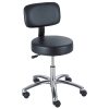 Powell Rounded Back Faux Leather Bar Stool, Black/Chrome 3