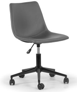 Glamour Home Adan Ergonomic Faux Leather Mid-Back Adjustable Height Swivel Office Task Chair, Gray