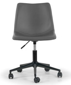 Glamour Home Adan Ergonomic Faux Leather Mid-Back Adjustable Height Swivel Office Task Chair, Gray 2