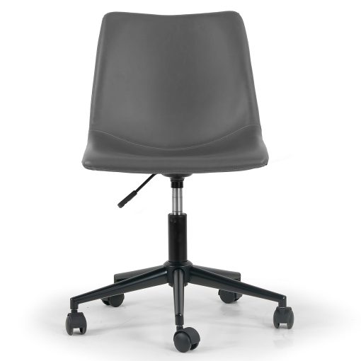 Glamour Home Adan Ergonomic Faux Leather Mid-Back Adjustable Height Swivel Office Task Chair, Gray - Image 2