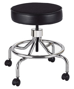 Safco® Screw-Lift Lab Stool, 25″H x 23″W x 23″D, Black/Chrome 2