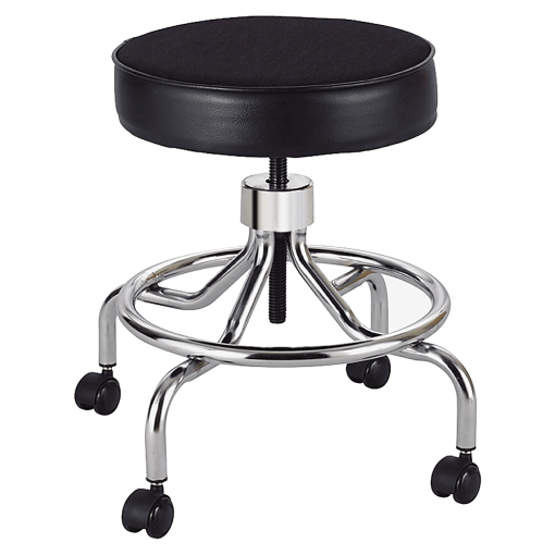 Safco® Screw-Lift Lab Stool, 25"H x 23"W x 23"D, Black/Chrome - Image 2