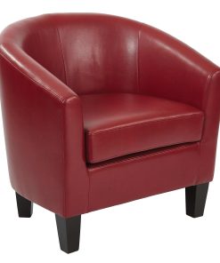 Ave Six Work Smart™ Ethan Tub Chair, Cranberry/Dark Espresso