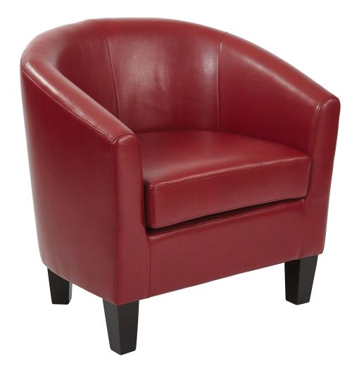 Ave Six Work Smart™ Ethan Tub Chair, Cranberry/Dark Espresso
